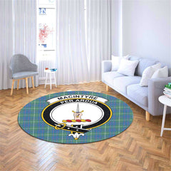 MacIntyre Hunting Ancient Tartan Crest Round Rug