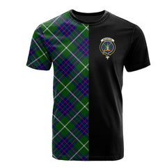 MacIntyre Hunting Modern Tartan T-Shirt Half of Me - Cross Style