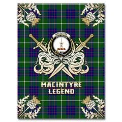MacIntyre Hunting Modern Tartan Gold Courage Symbol Blanket
