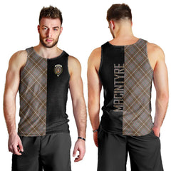 MacIntyre Hunting Weathered Tartan Crest Men's Tank Top - Cross Style