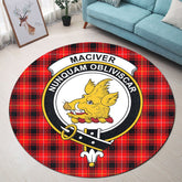 MacIver Modern Tartan Crest Round Rug