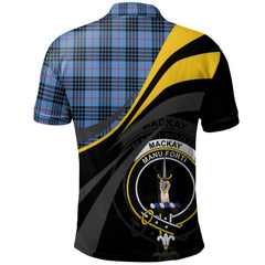MacKay Blue Tartan Polo Shirt - Royal Coat Of Arms Style