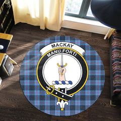 MacKay Blue Tartan Crest Round Rug