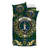 MacKay Modern Tartan Crest Bedding Set - Golden Thistle Style