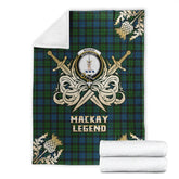 MacKay Modern Tartan Gold Courage Symbol Blanket