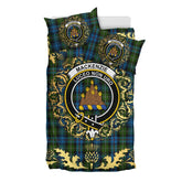 MacKenzie Tartan Crest Bedding Set - Golden Thistle Style