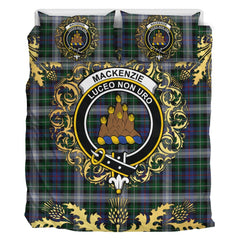 MacKenzie Dress 02 Tartan Crest Bedding Set - Golden Thistle Style