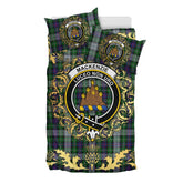 MacKenzie Dress Tartan Crest Bedding Set - Golden Thistle Style