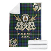 MacKenzie Modern Tartan Gold Courage Symbol Blanket