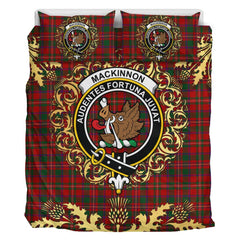 MacKinnon 02 Tartan Crest Bedding Set - Golden Thistle Style