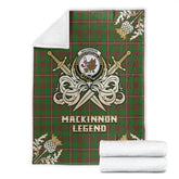 MacKinnon Hunting Modern Tartan Gold Courage Symbol Blanket