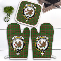 MacKinnon Hunting Modern Tartan Crest Oven Mitt And Pot Holder (2 Oven Mitts + 1 Pot Holder)