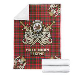MacKinnon Modern Tartan Gold Courage Symbol Blanket