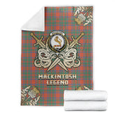 MacKintosh Ancient Tartan Gold Courage Symbol Blanket