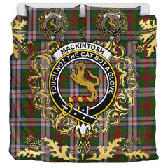 MacKintosh Dress Scott Adie Tartan Crest Bedding Set - Golden Thistle Style