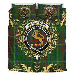 MacKintosh Hunting Tartan Crest Bedding Set - Golden Thistle Style