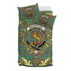 MacKintosh Hunting Ancient Tartan Crest Bedding Set - Golden Thistle Style
