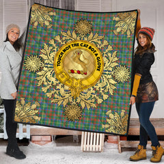 MacKintosh Hunting Ancient Tartan Crest Premium Quilt - Gold Thistle Style