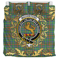 MacKintosh Hunting Ancient Tartan Crest Bedding Set - Golden Thistle Style