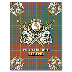 MacKintosh Hunting Ancient Tartan Gold Courage Symbol Blanket
