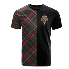 MacKintosh Hunting Modern Tartan T-Shirt Half of Me - Cross Style