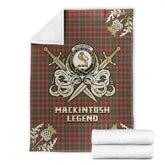 MacKintosh Hunting Weathered Tartan Gold Courage Symbol Blanket