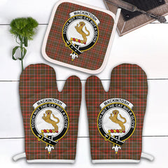 MacKintosh Hunting Weathered Tartan Crest Oven Mitt And Pot Holder (2 Oven Mitts + 1 Pot Holder)