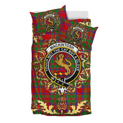 MacKintosh Modern Tartan Crest Bedding Set - Golden Thistle Style