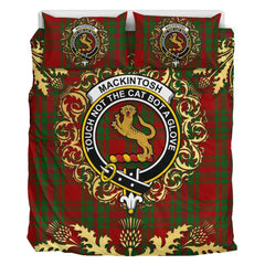 MacKintosh Red Tartan Crest Bedding Set - Golden Thistle Style