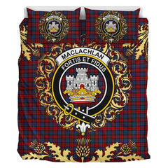 MacLachlan 02 Tartan Crest Bedding Set - Golden Thistle Style