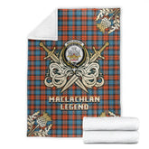 MacLachlan Ancient Tartan Gold Courage Symbol Blanket