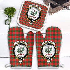 MacLaine Of Loch Buie Tartan Crest Oven Mitt And Pot Holder (2 Oven Mitts + 1 Pot Holder)