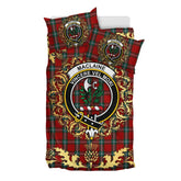 MacLaine of Lochbuie Coburn Tartan Crest Bedding Set - Golden Thistle Style