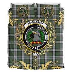 MacLaren Dress Tartan Crest Bedding Set - Golden Thistle Style