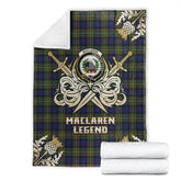 MacLaren Modern Tartan Gold Courage Symbol Blanket