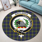 MacLaren Modern Tartan Crest Round Rug