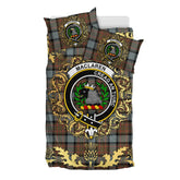 MacLaren Weathered Tartan Crest Bedding Set - Golden Thistle Style