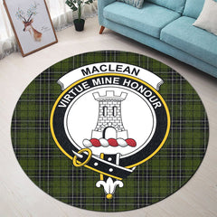MacLean Hunting Tartan Crest Round Rug