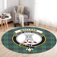 MacLean Hunting Ancient Tartan Crest Round Rug