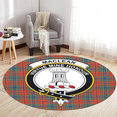 MacLean of Duart Ancient Tartan Crest Round Rug