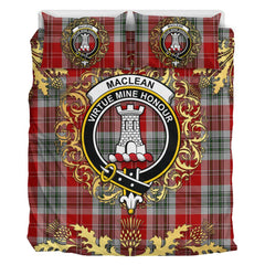 MacLean of Duart Dress 02 Tartan Crest Bedding Set - Golden Thistle Style