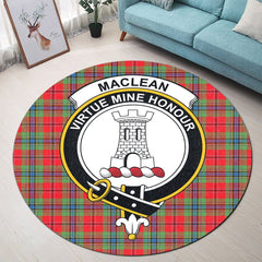 MacLean of Duart Modern Tartan Crest Round Rug