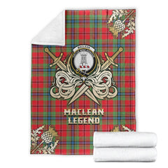 MacLean of Duart Modern Tartan Gold Courage Symbol Blanket