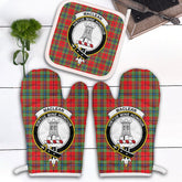 MacLean Of Duart Modern Tartan Crest Oven Mitt And Pot Holder (2 Oven Mitts + 1 Pot Holder)