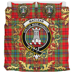 MacLean of Duart Modern Tartan Crest Bedding Set - Golden Thistle Style