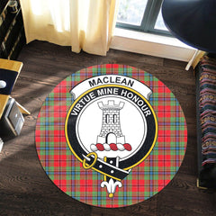 MacLean of Duart Modern Tartan Crest Round Rug
