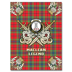 MacLean of Duart Modern Tartan Gold Courage Symbol Blanket