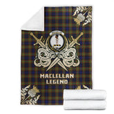 MacLellan Modern Tartan Gold Courage Symbol Blanket