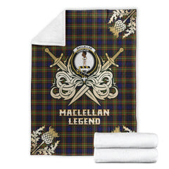MacLellan Modern Tartan Gold Courage Symbol Blanket