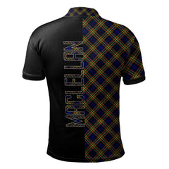 MacLellan Modern Tartan Polo Shirt Half of Me - Cross Style